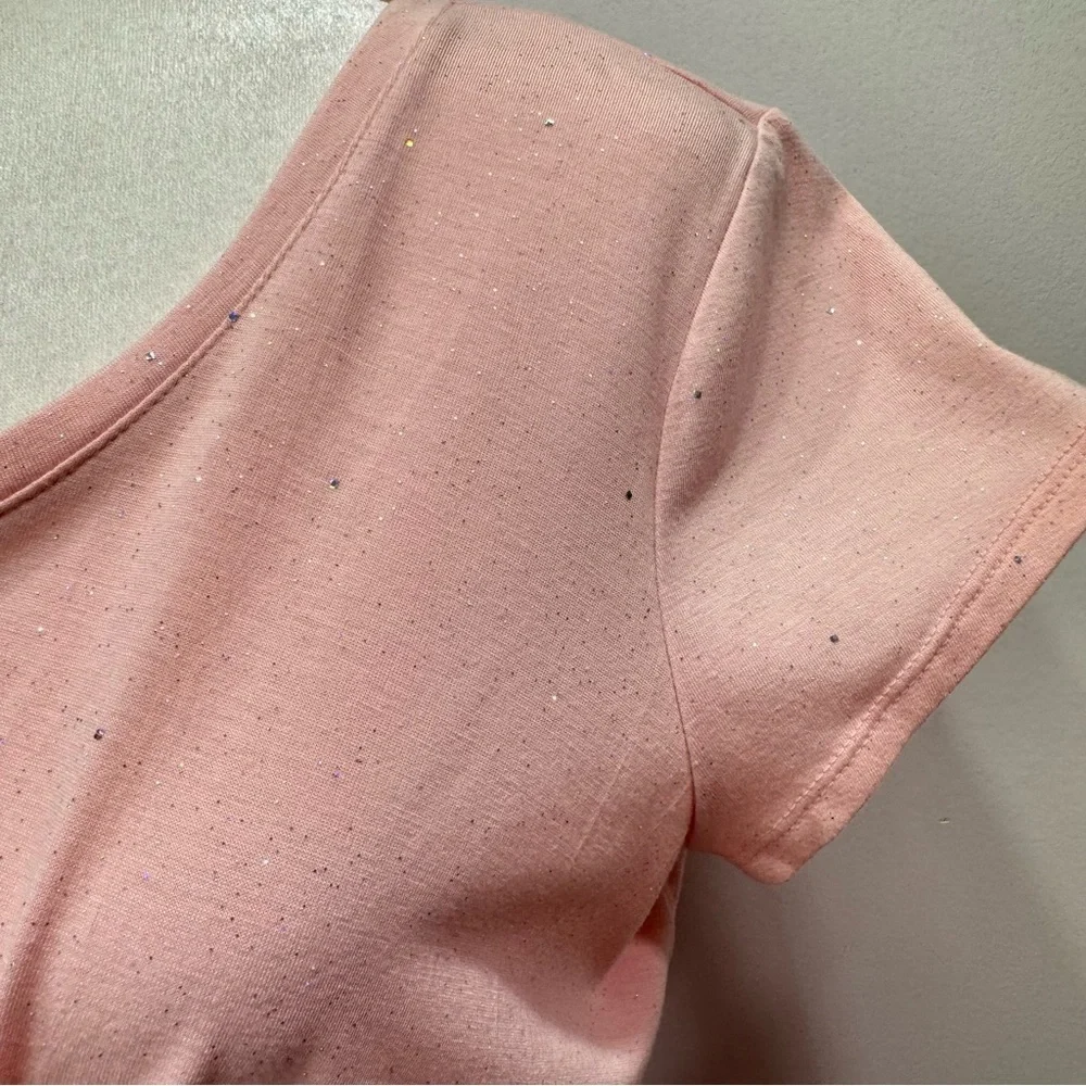 Juicy Couture Pale Pink Glitter Sparkle Knot Front Sheath Dress Size Medium